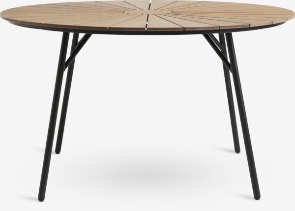 Tavolo da esterno RANGSTRUP Ø130 cm naturale/nero