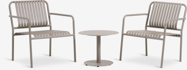 Loungeset FURUSET 2-sits mörk sand