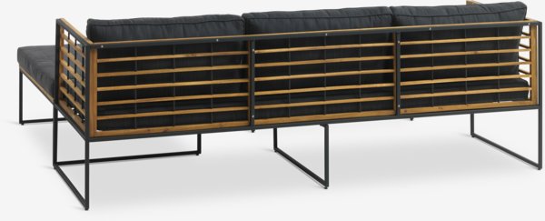 Lounge-Set UGILT Recamiere 3 Personen Hartholz