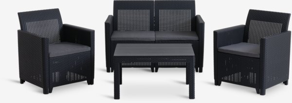 Lounge-Set MOLDE 4 Personen grau