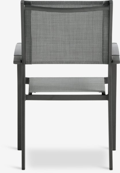 VAMDRUP D120 table + 4 STRANDBY chair grey