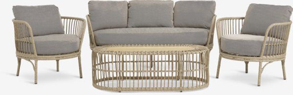 Ensemble lounge ILLERUP 4,5 personnes naturel