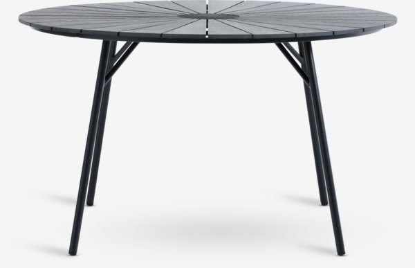 Table RANGSTRUP Ø130 noir + 4 chaises BREDSTEN noir