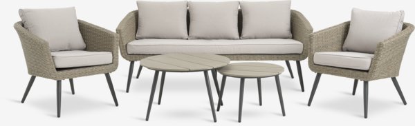 Loungeset SANDBAKKE 5-sits natur