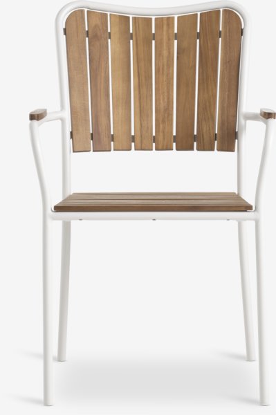 Stapelbar stol BASTRUP hårdträ/vit