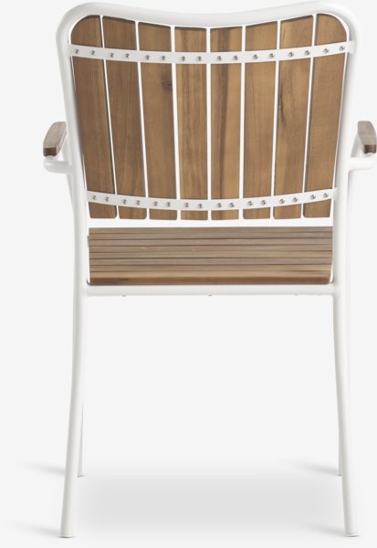 Silla apilable BASTRUP madera dura/blanco