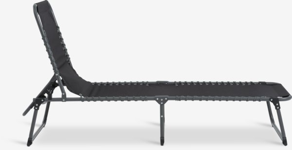 Sun lounger HALDEN W60xL189 black