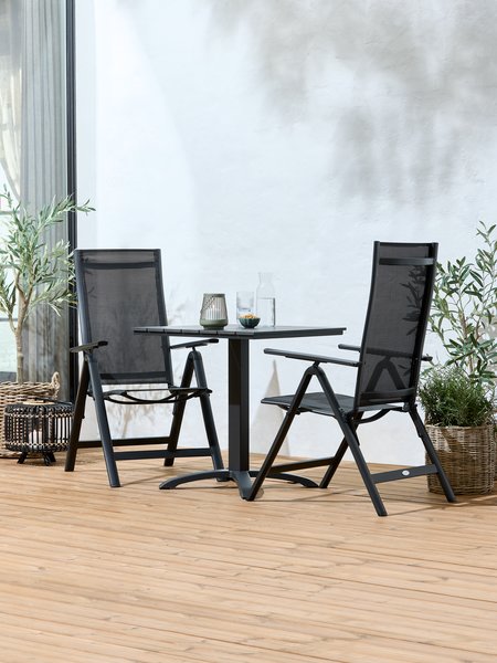 HOBRO D70 miza + 2 LOMMA stola črna