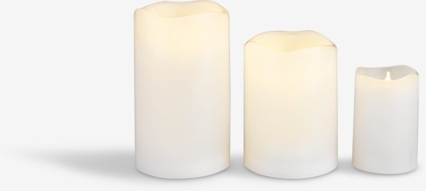 Candela LED SOREN Ø8xH13 cm bianco