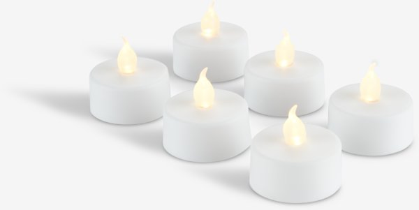 LED tealights MORGAN w/timer pack of 6