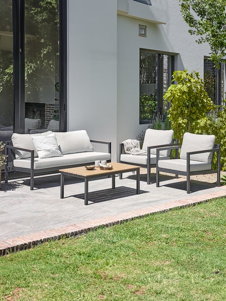 Set muebles jardín BEJSTRUP 4 plazas gris