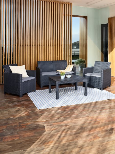 Set muebles jardín MOLDE 4 plazas gris