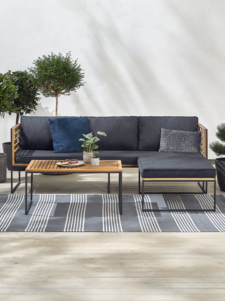 Lounge-Set UGILT Recamiere 3 Personen Hartholz