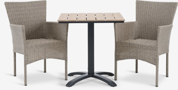 HOBRO L70 table + 2 AIDT chair naturel