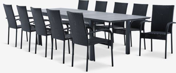 MOSS D214/315 stôl sivá + 4 GUDHJEM stolička čierna