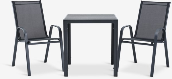 JERSORE D70 stůl + 2 LEKNES židle černá