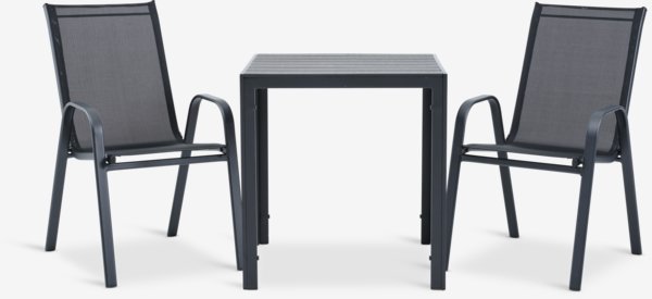 JERSORE L70 table + 2 LEKNES chair black