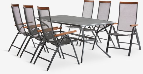 LARVIK H200 asztal szürke + 4 LARVIK állítható szék