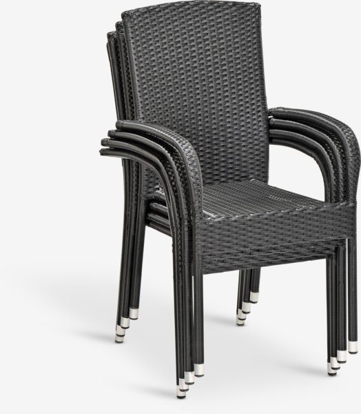 Stohovateľná stolička HALDBJERG čierna