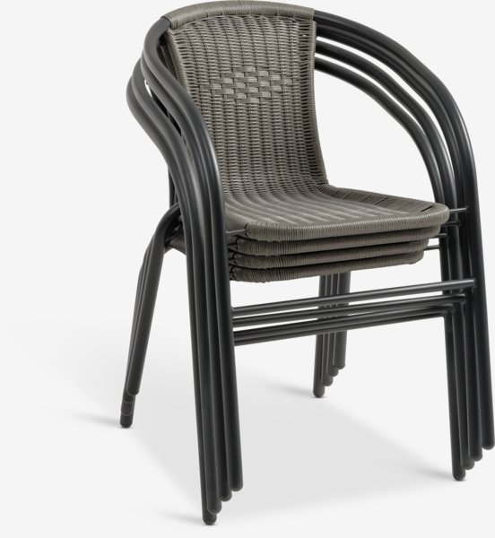 RADSTRUP Ø60 stůl + 2 GRENAA židle černá