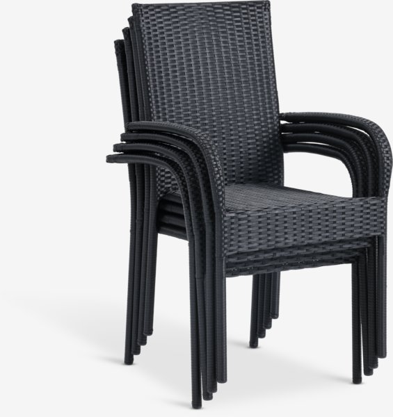 MOSS L214/315 table gris + 4 GUDHJEM chaises noir