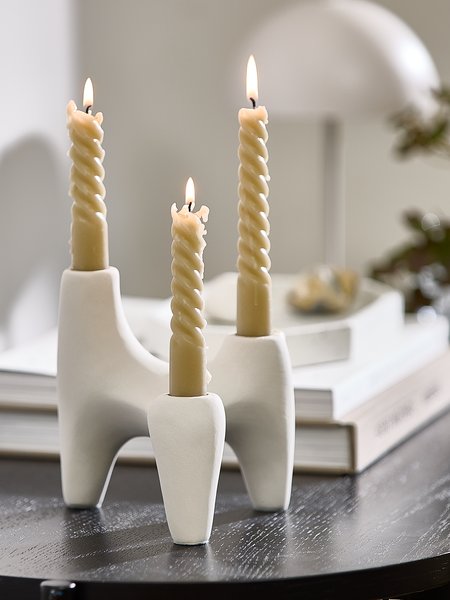 Candle holder VIGNIR W13xL16xH15cm off white