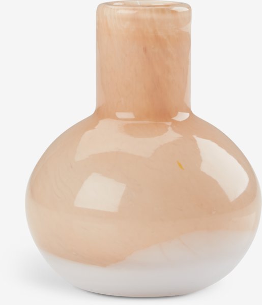 Vase ASLE Ø9xH11cm oransje/hvit