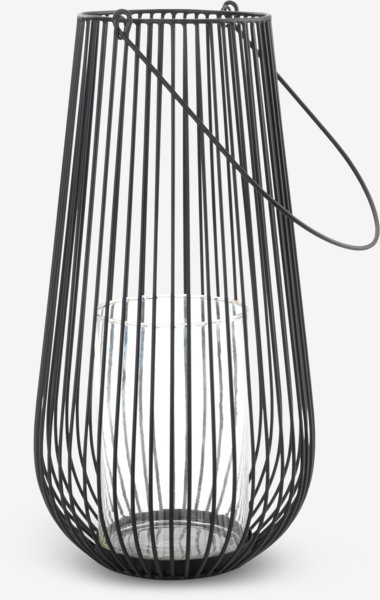 Lanterne MELIAS Ø24xH46cm noir