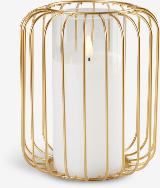 Svícen KRESTER Ø15×V18 cm zlatá s LED
