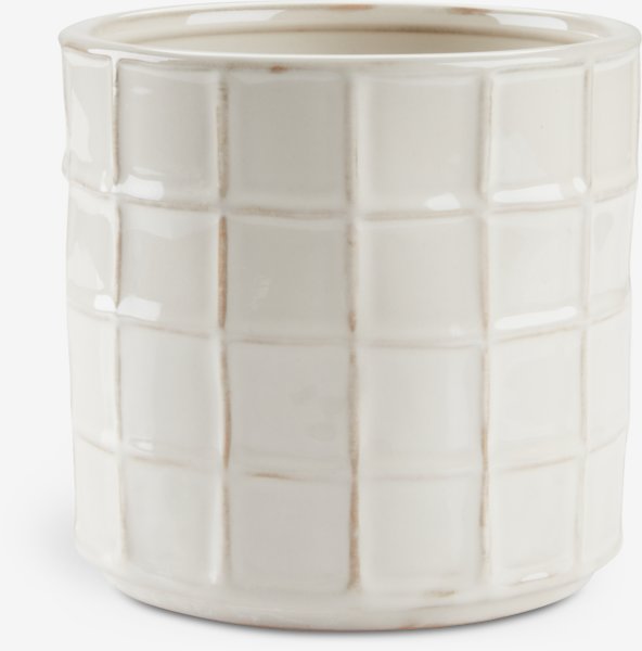 Cache-pot MATSSON Ø14xH13cm blanc cassé