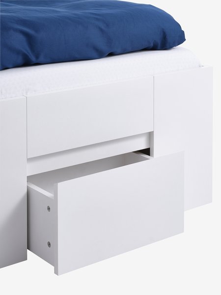 Bed frame LIMFJORDEN 2 drawers Single white