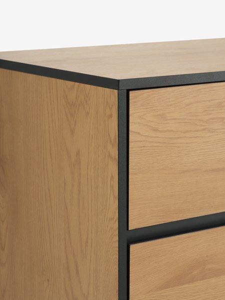 3+3 drawer chest ODENSE oak colour/black