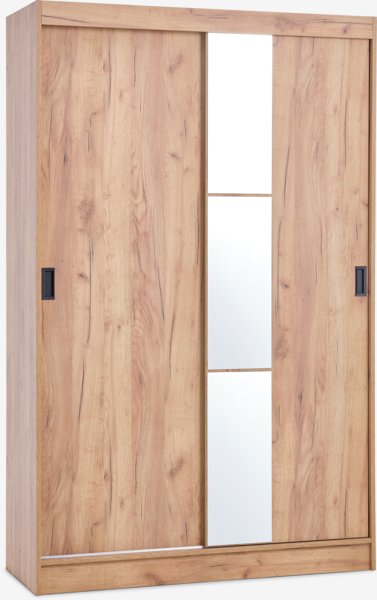 Wardrobe ODDER 120x201 2 sliding doors w/mirror oak