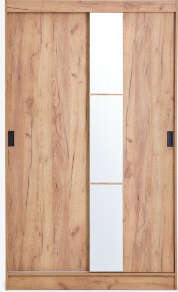 Armadio ODDER 120x201 2 ante scorrevoli con specchio rovere