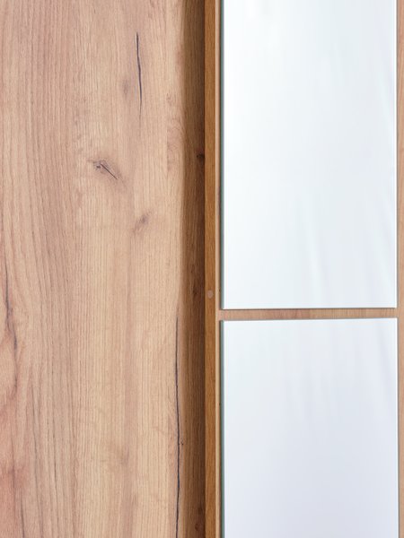 Wardrobe ODDER 120x201 2 sliding doors w/mirror oak