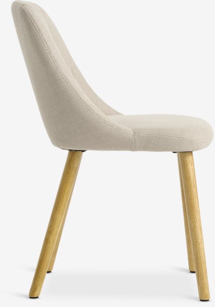 Chaise ADSLEV sans accoudoir beige/couleur chêne