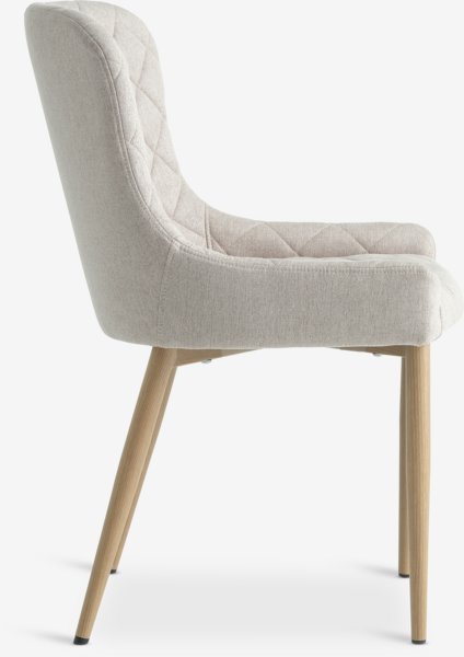 Chaise BELLINGE tissu sable/coloris chêne