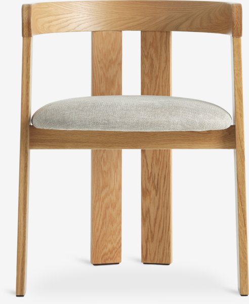 Dining chair BOVRUP oak/beige fabric