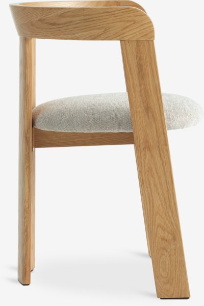 Dining chair BOVRUP oak/beige fabric