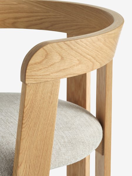 Dining chair BOVRUP oak/beige fabric