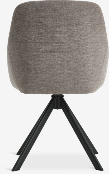 Dining chair ROSTRUP swivel sand fabric/black