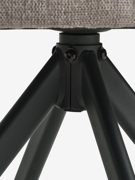 ROSLEV L200 table chêne naturel + 4 ROSTRUP sable/noir
