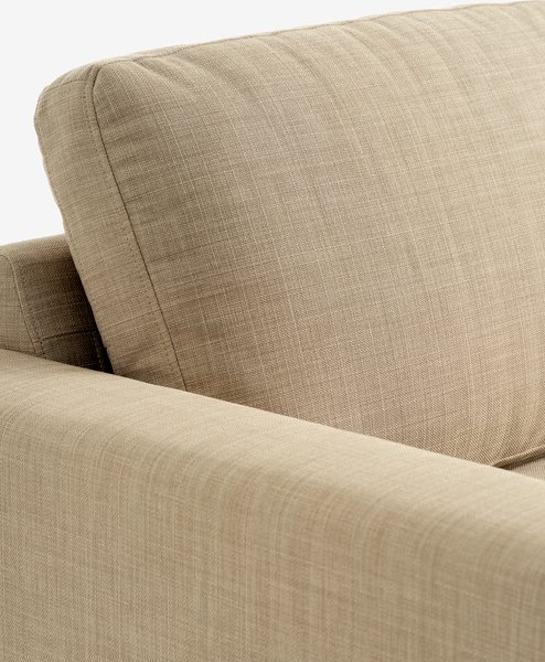 Sofa EGENSE Chaiselongue Stoff sand/eichenfarben