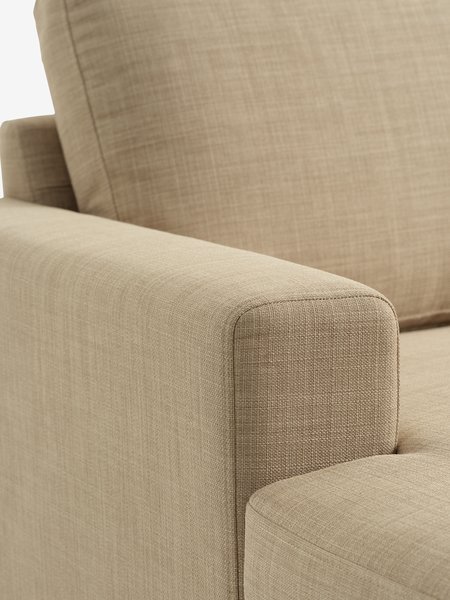 Sofa EGENSE Chaiselongue Stoff sand/eichenfarben