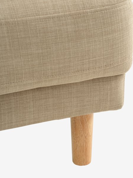 Sofa EGENSE Chaiselongue Stoff sand/eichenfarben