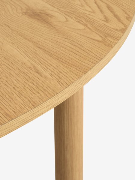 ALSTED Ø120 bord natur eik + 4 JONSTRUP stol konjakk