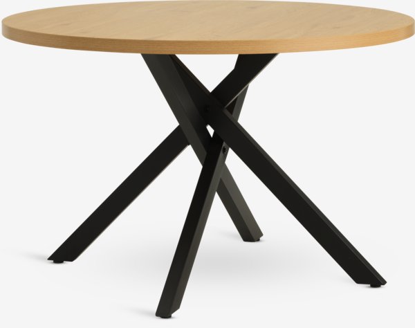 Table NORTOFT Ø120 couleur chêne/noir