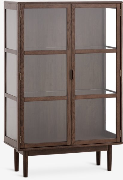 Display cabinet VESTERBY low 2 doors dark oak