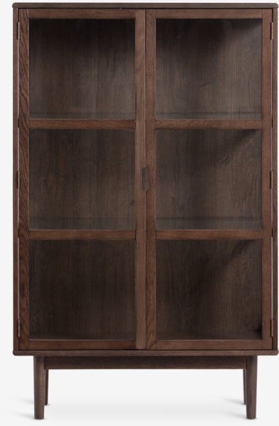 Display cabinet VESTERBY low 2 doors dark oak