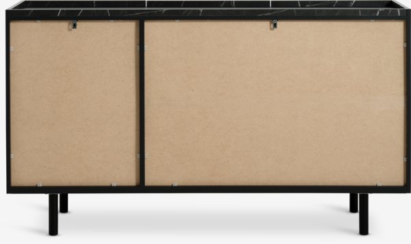 Sideboard KRONDAL 3 Türen schwarz/marmorfarben